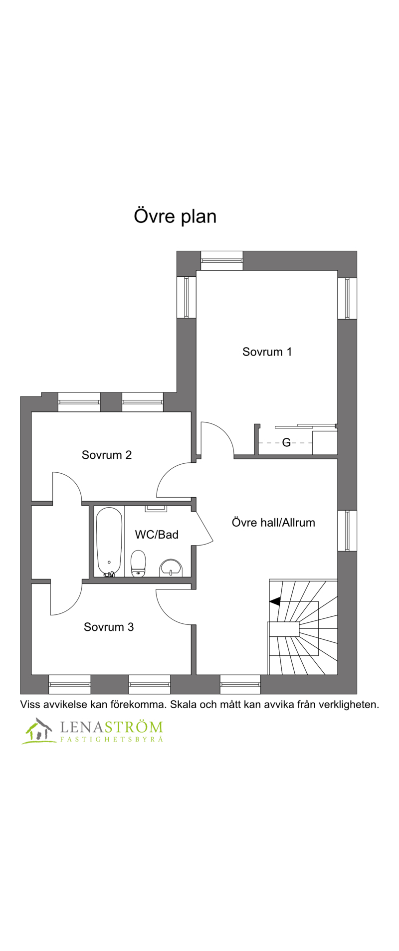 Planlösning Ovanvåning
