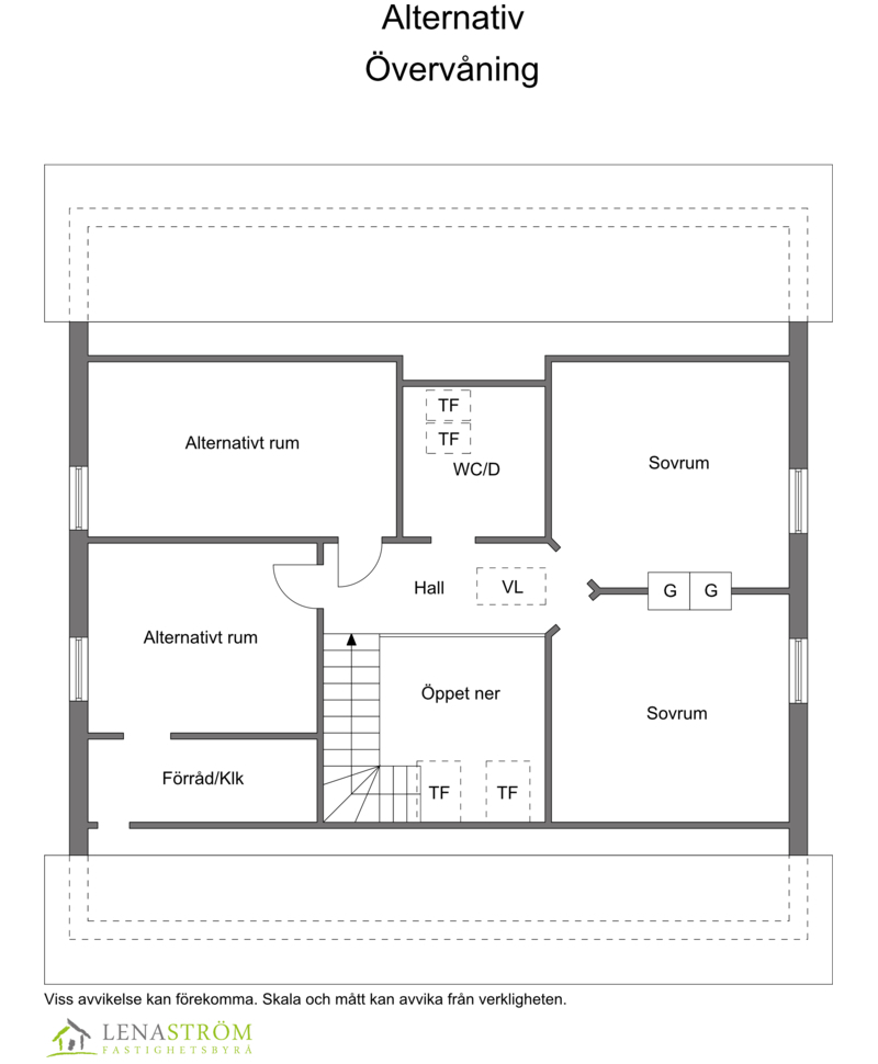 Alternativ planlösning ovanvåning