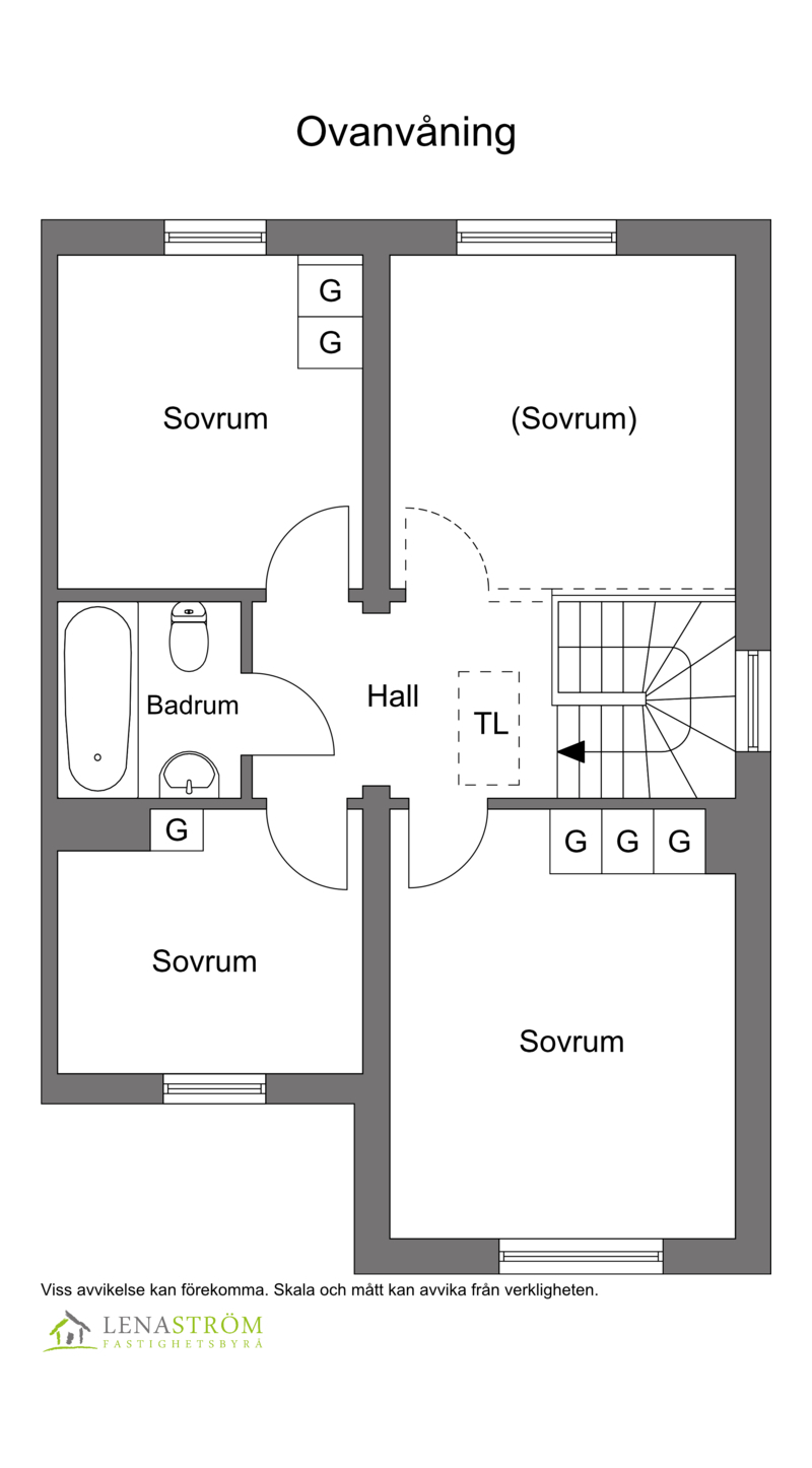 Planlösning Ovanvåning